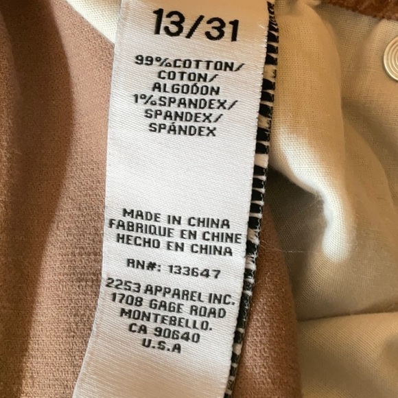 Celebrity pink W31” (sz13) tan/brown lightweight corduroy flare pants - Picture 4 of 4